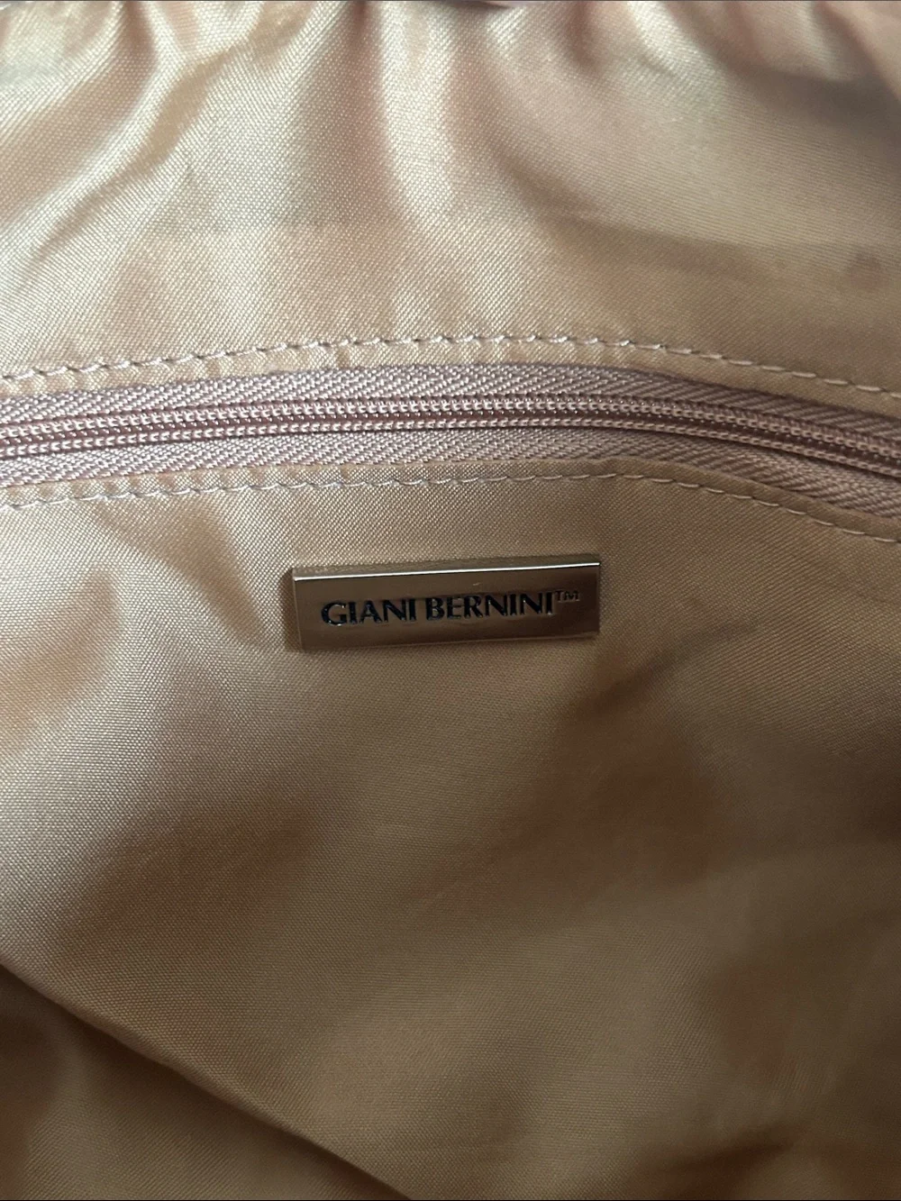 NWT Gianni Bernini Leather Hobo Shoulder Bag in Camel Tan